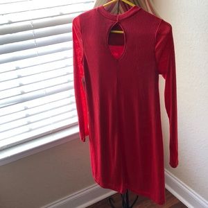 Red dress. Cut out in the back
